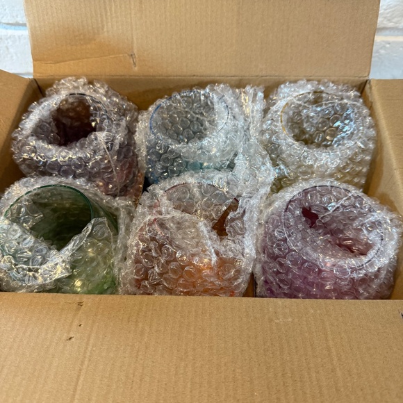 Set of 6 15 oz. Coloured Stemless Wineglass EUC - Picture 7 of 8